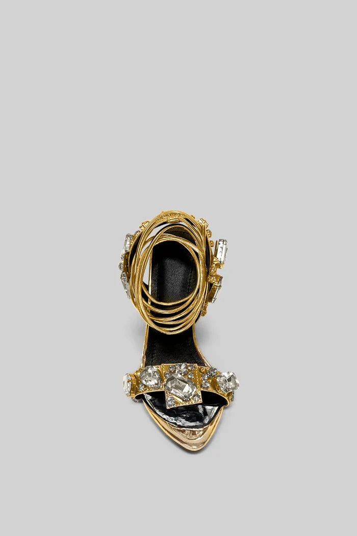 Strass High Heels - Gold