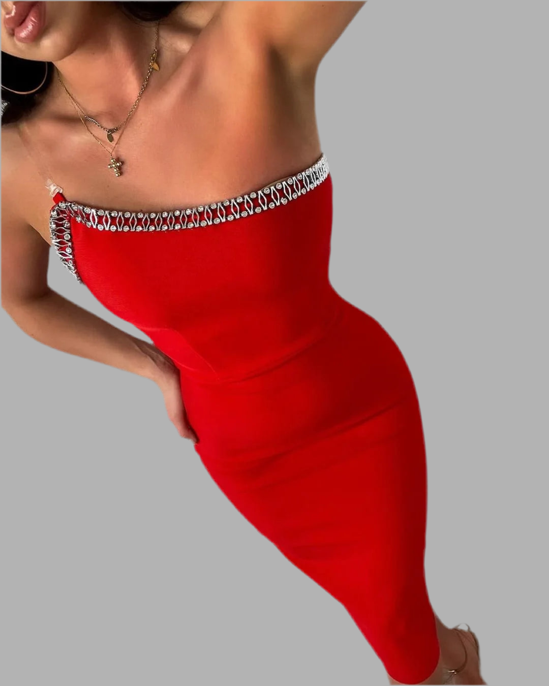 Luciana- Trägerloses, anliegendes Bandagekleid