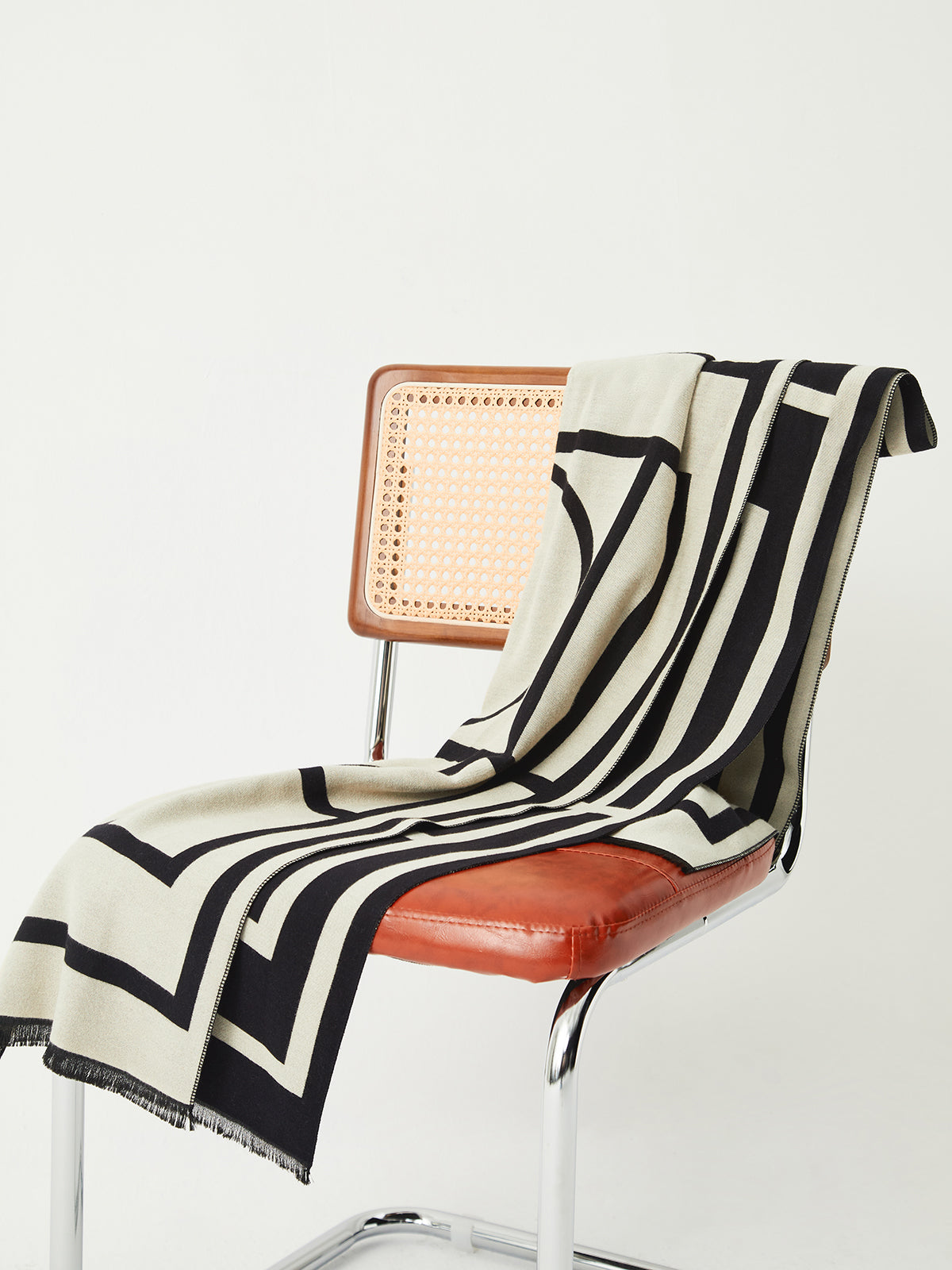 Kelly- Wollmischung Geometrisches Muster Schal