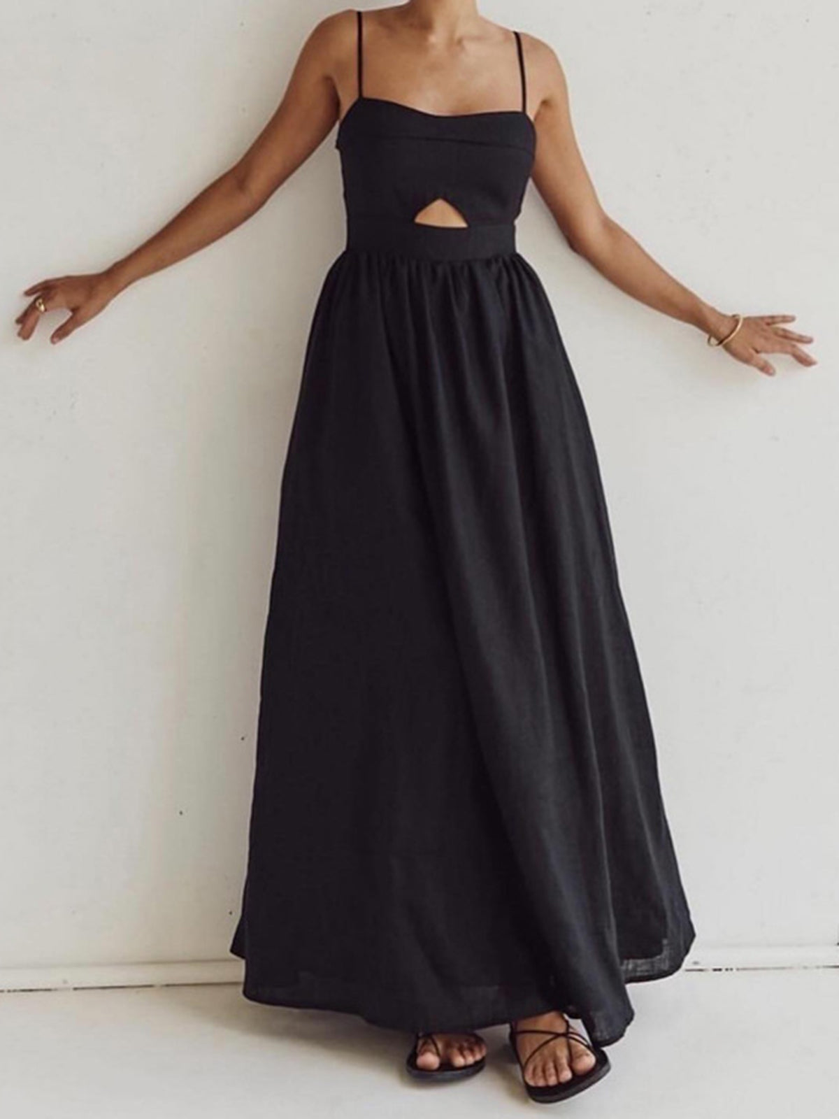 Zenata-l Sleeveless Kleid mit Taschen und Ausschnitten