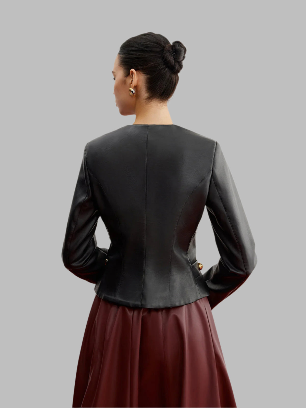 Lässige Slim-Fit Jacke aus Kunstleder