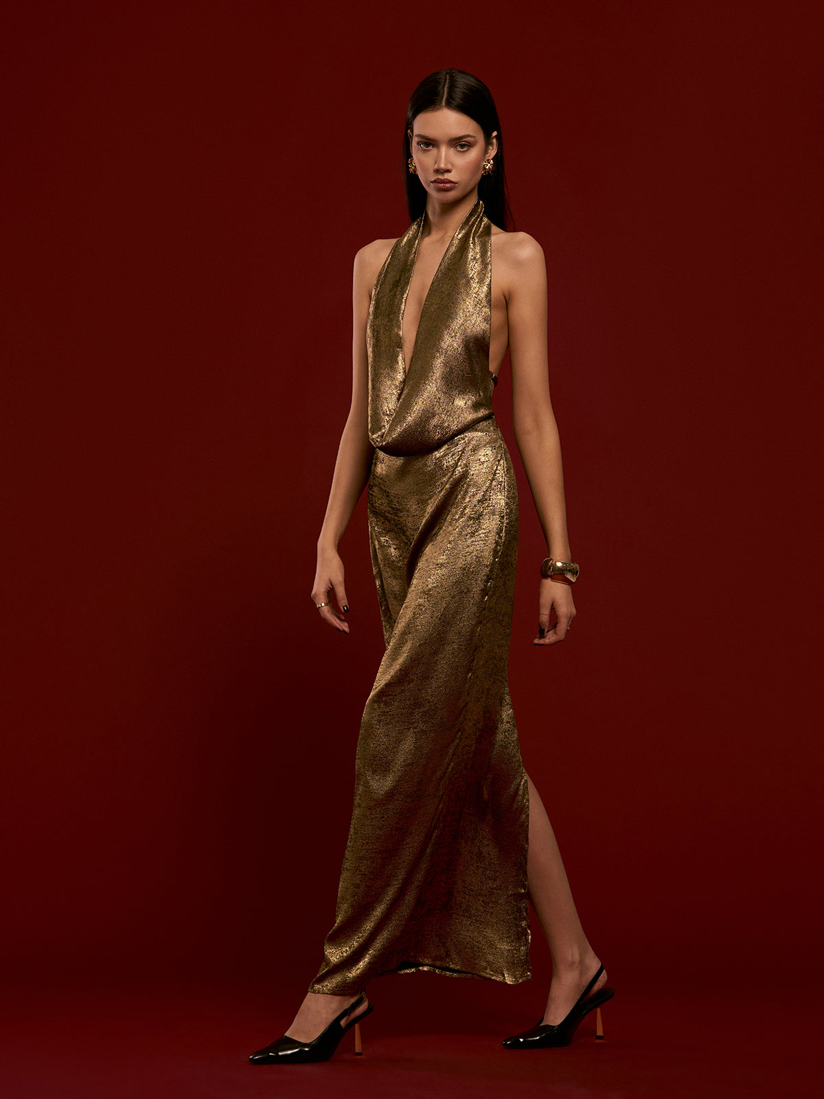 Gisele- Rückenfreies gepolstertes Halterkleid