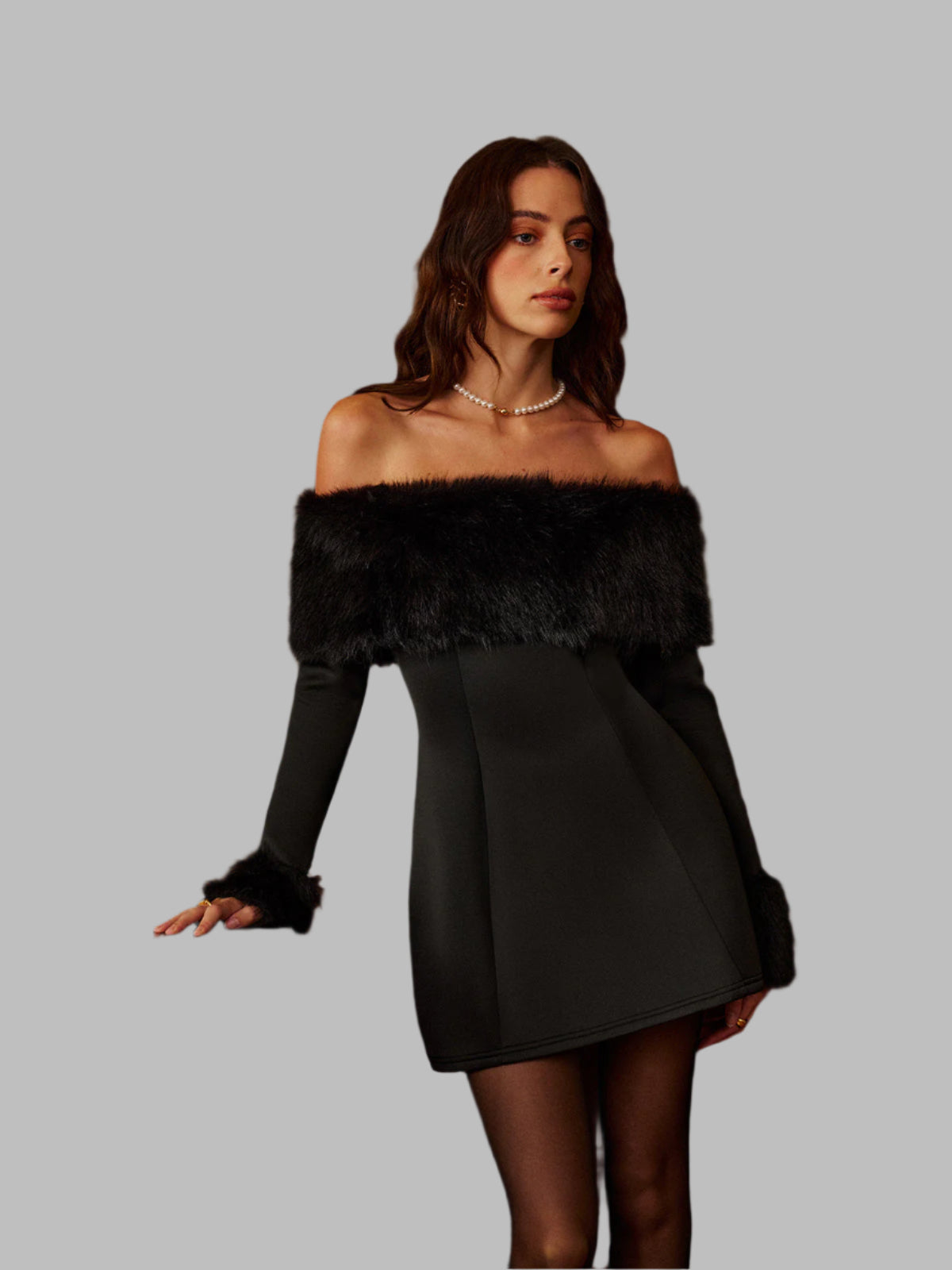 Isabella - Schulterfreies kurzes Kleid