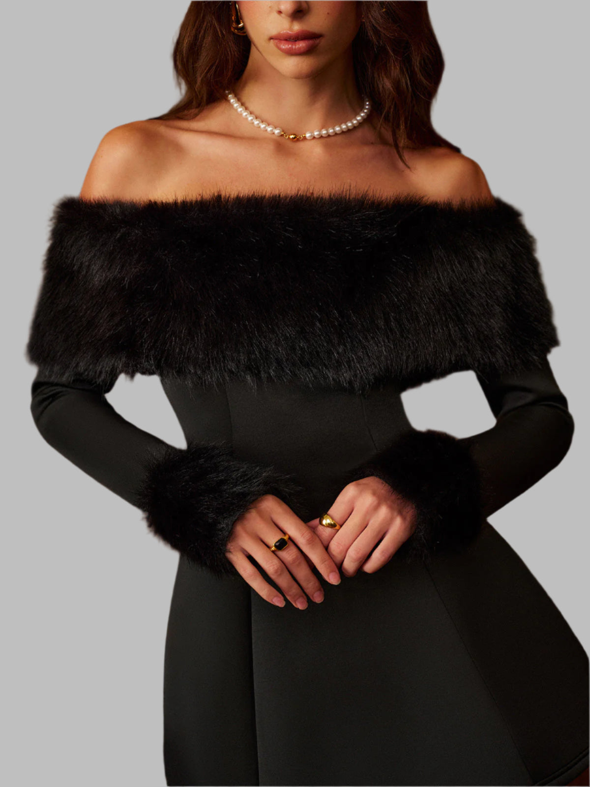 Isabella - Schulterfreies kurzes Kleid