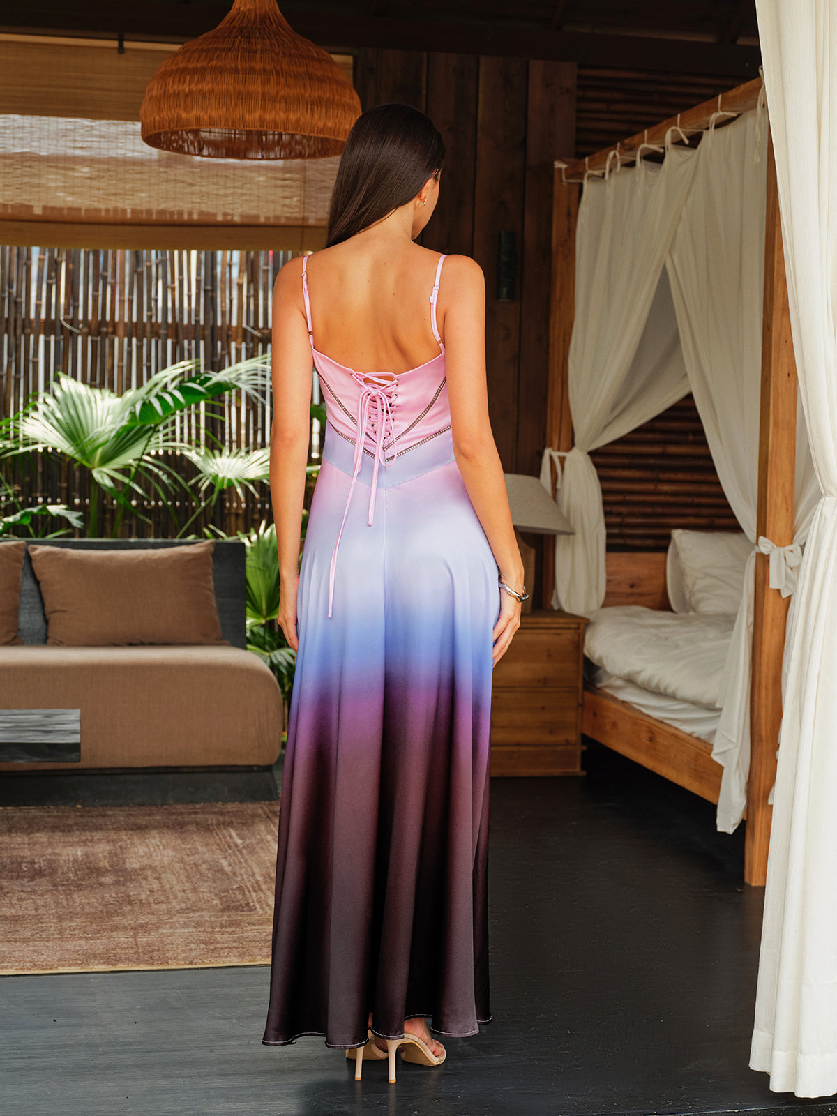 Xmara- Maxikleid aus Satin