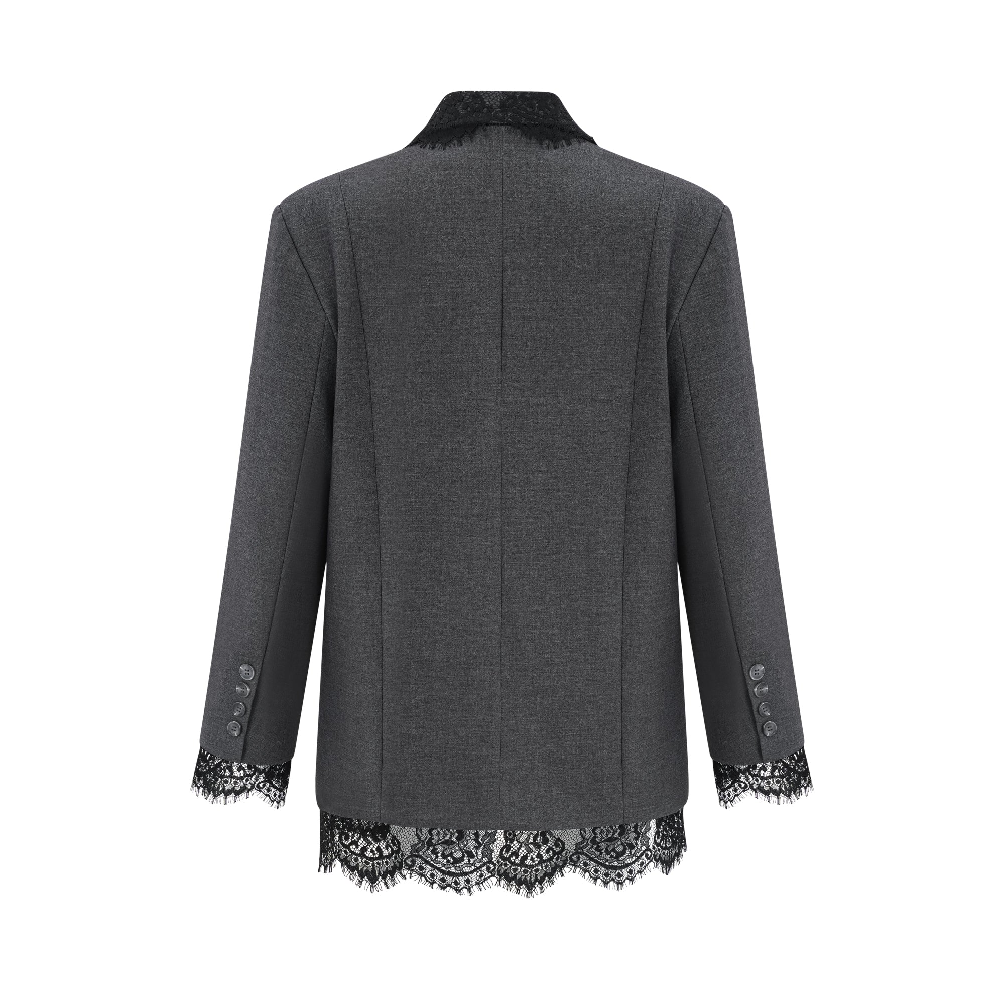 Dianthe grauer Blazer mit Spitze-Details