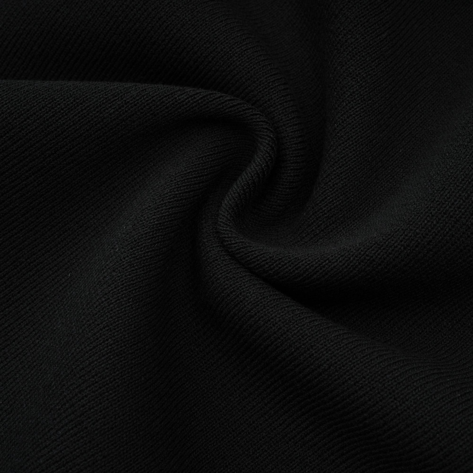 Fabienne -schwarzes, mit Kristallen verziertes, gerafftes Strick-Minikleid