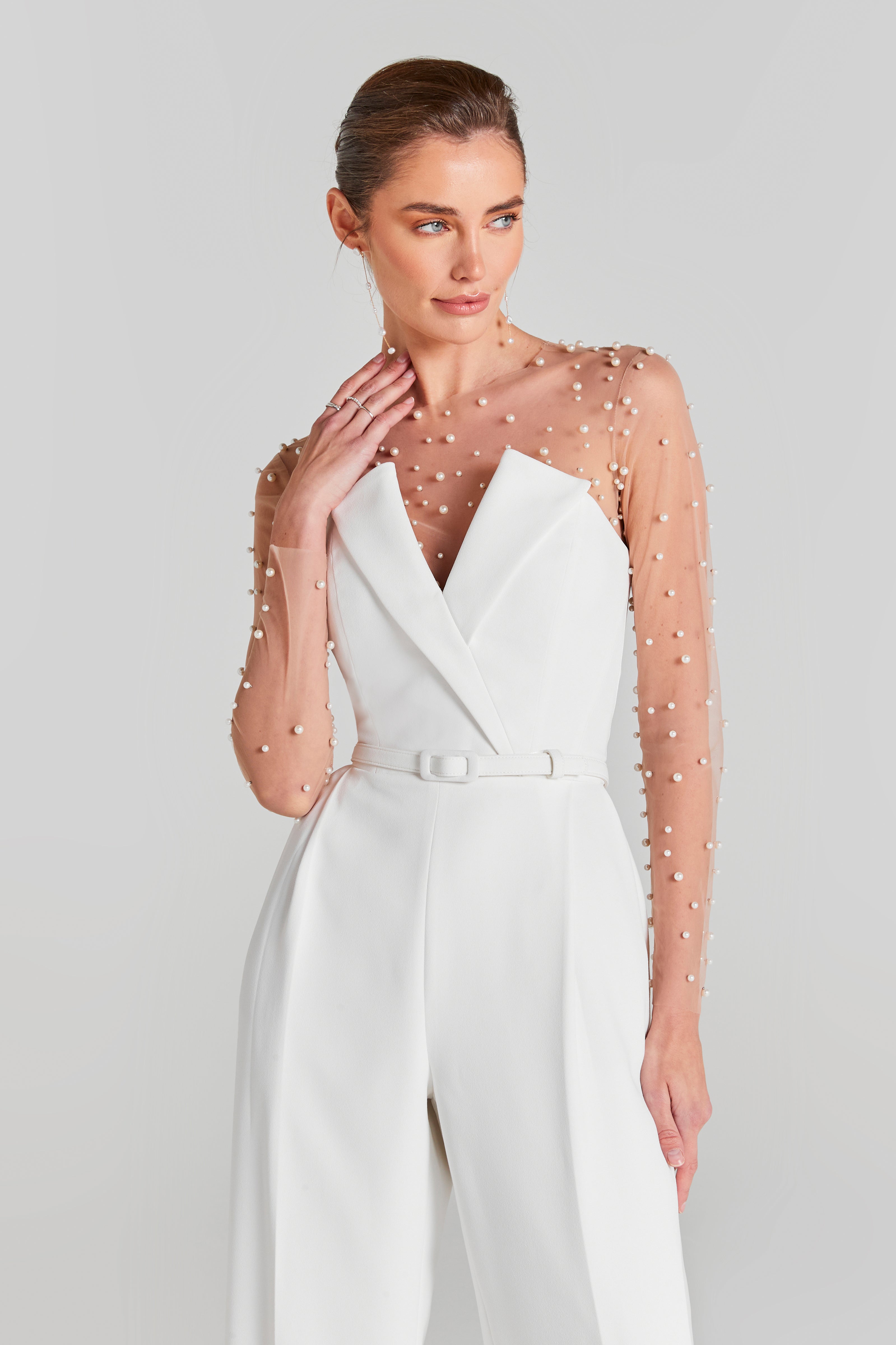 Vanessa - Weißer eleganter Jumpsuit