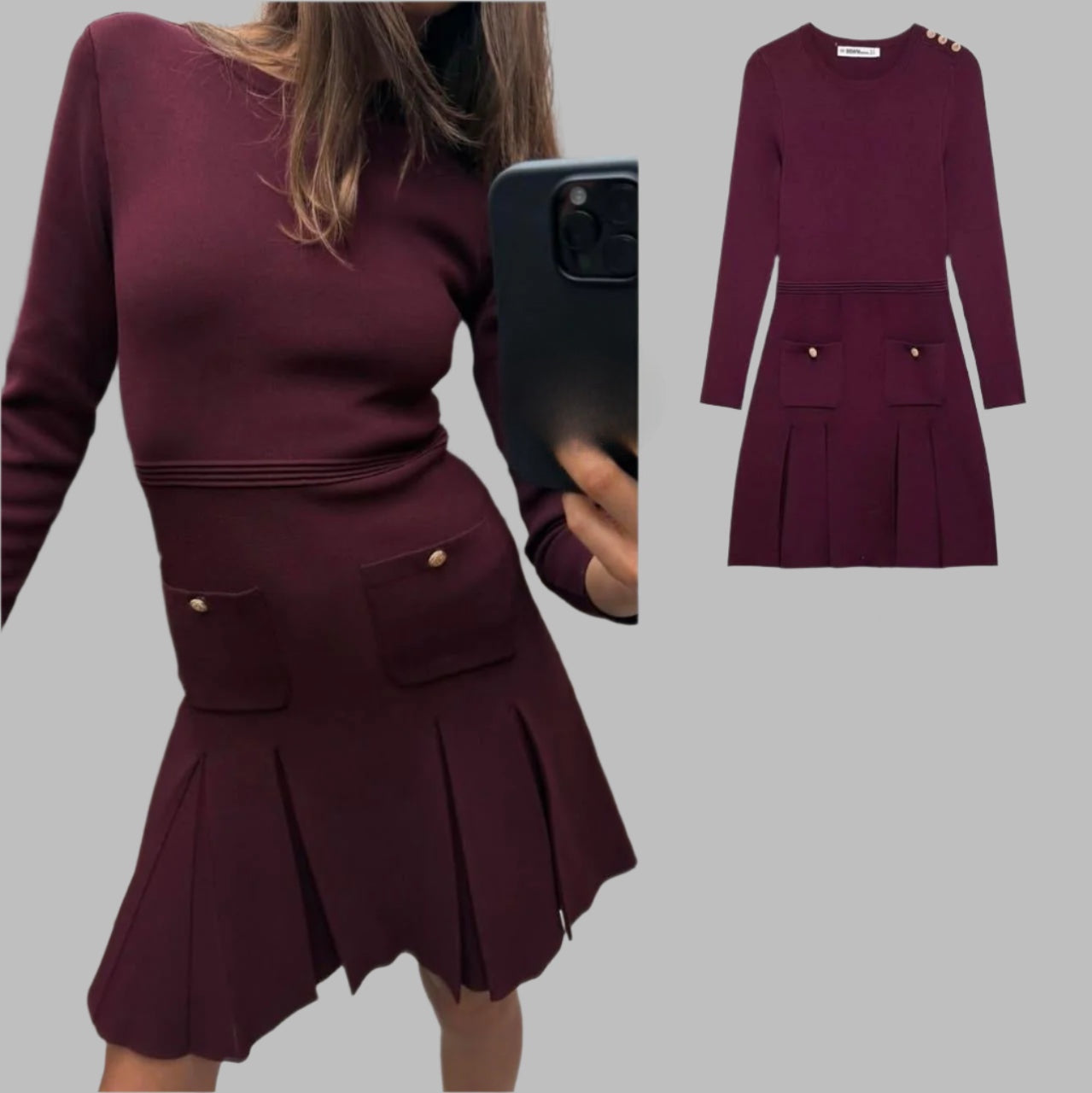 Lara- Kleid im Burgundy