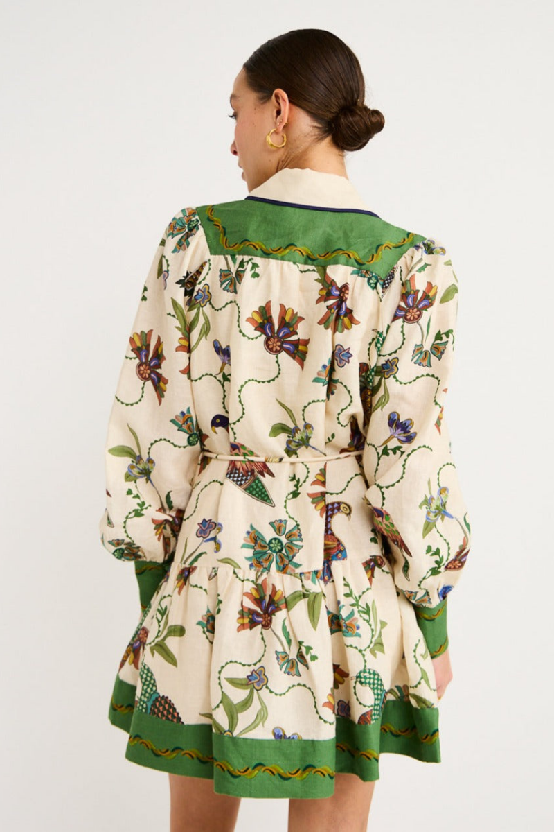 Mauricette Mini-Kleid – Boho-Chic mit Ballonärmeln