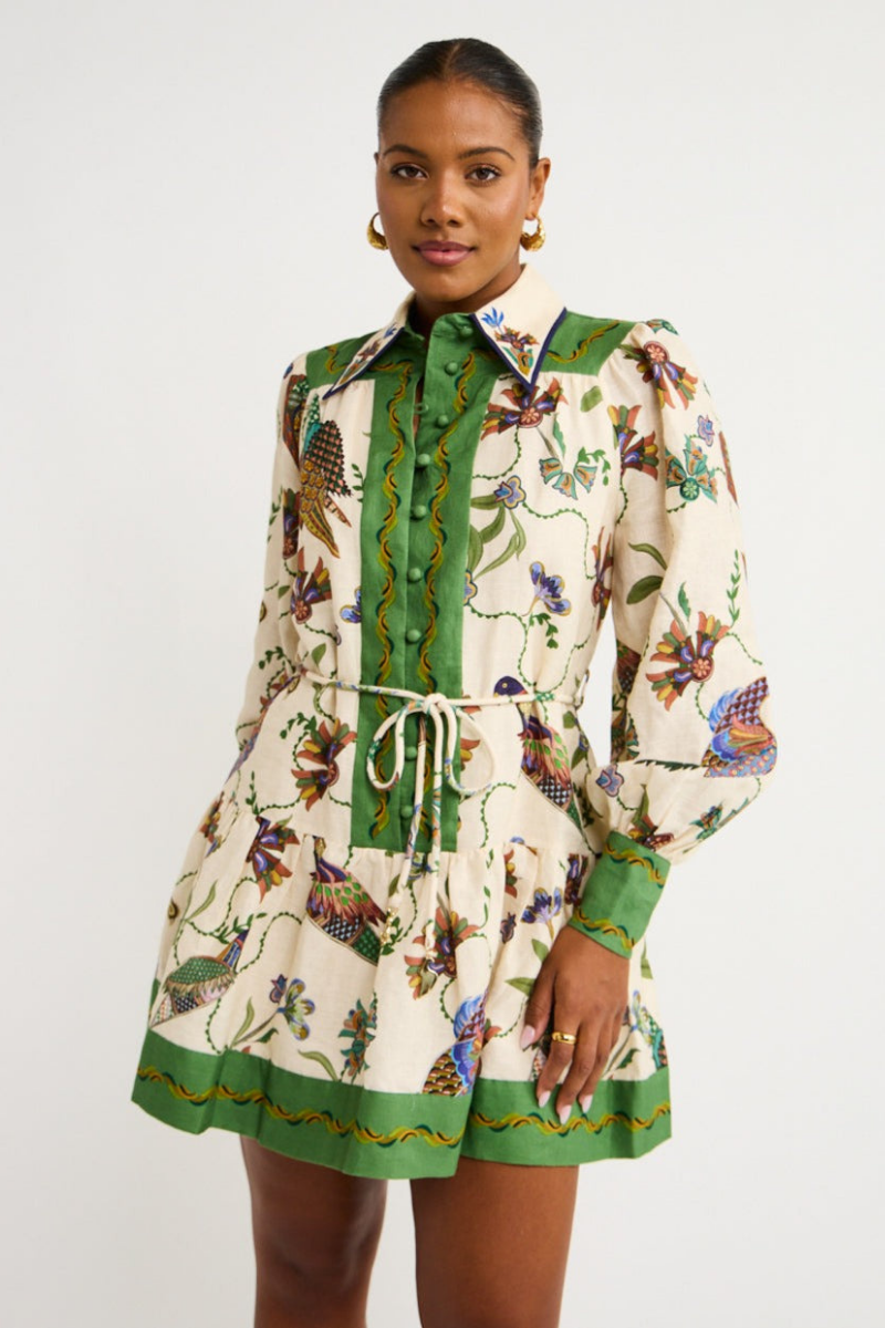 Mauricette Mini-Kleid – Boho-Chic mit Ballonärmeln