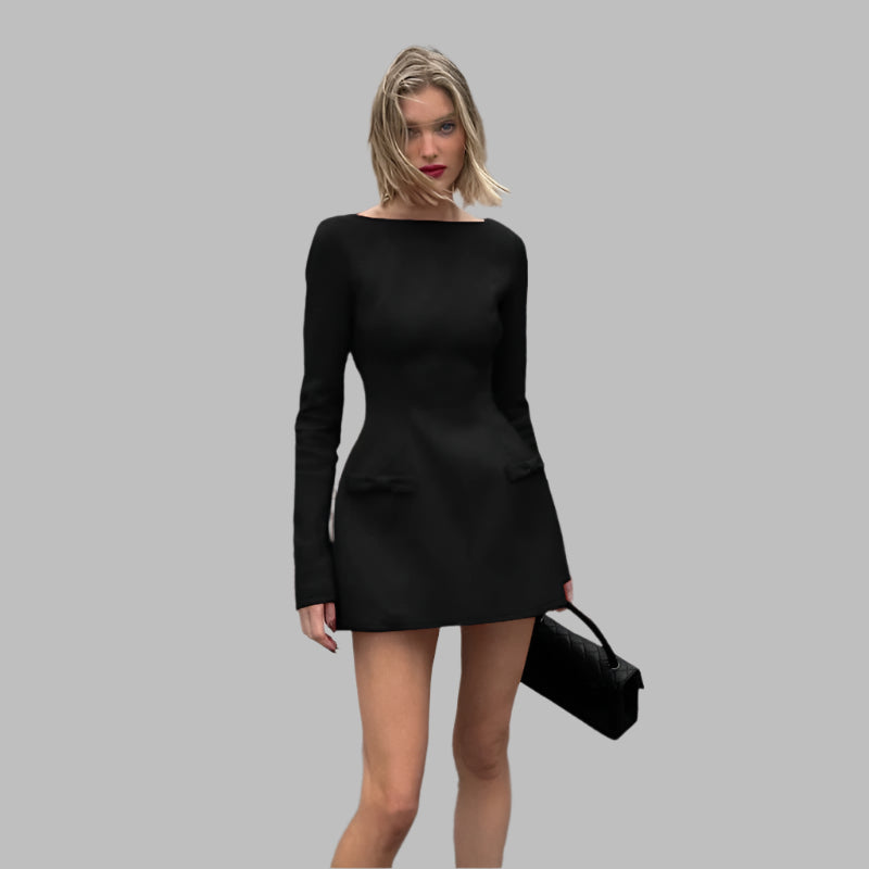 Rosa - Einfarbiges Mini-Kleid