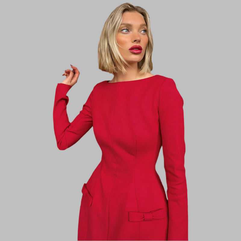 Rosa - Einfarbiges Mini-Kleid