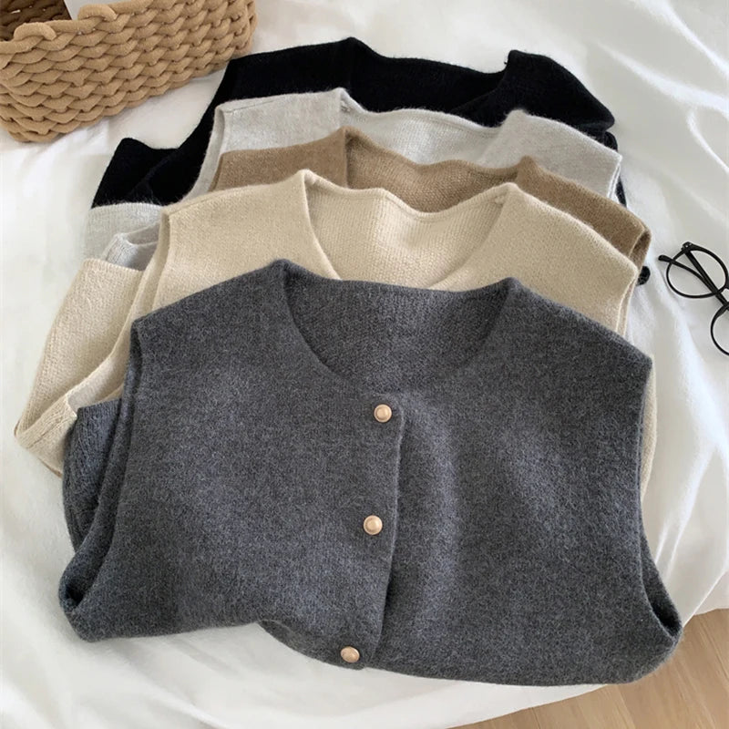 Herbst Ärmellose Strickjacke für Damen