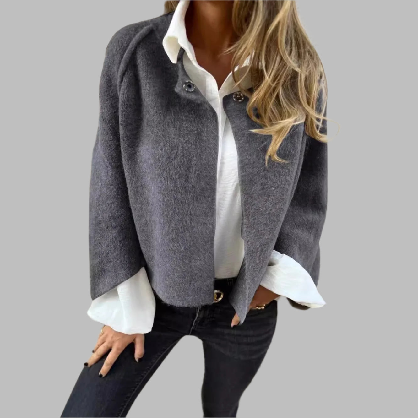 Lässige Batwing-Kaschmirjacke