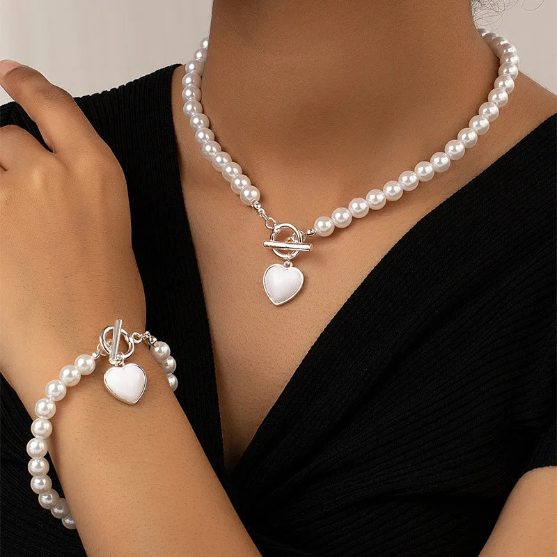 Love Pearls Halsketten/Armband Set