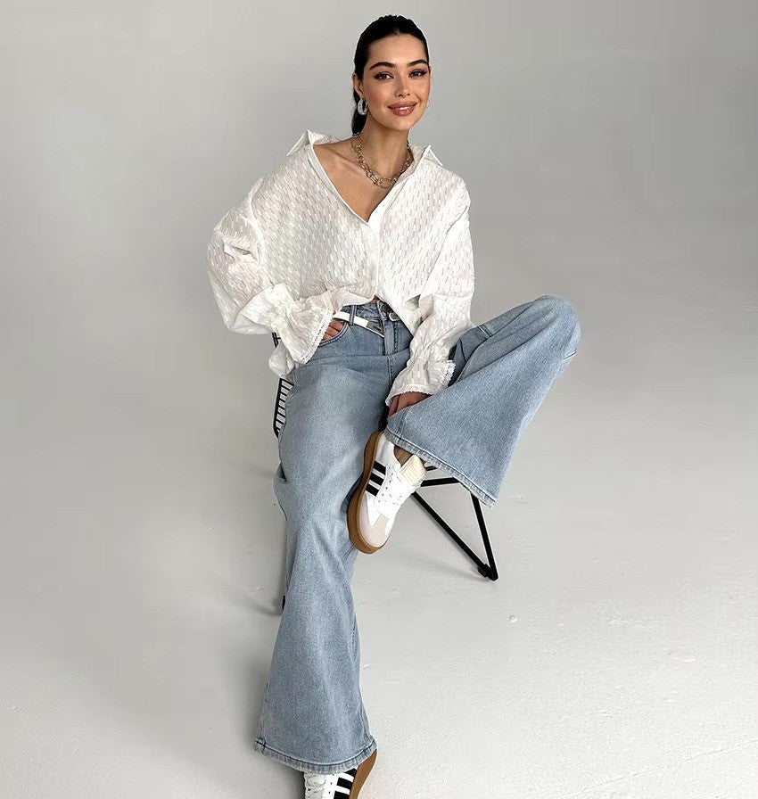 Elegantes Hemd mit Rüschenärmeln