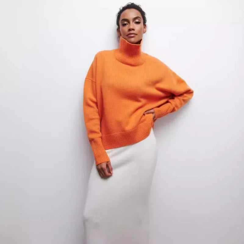 Lässiger Halbhochkragen Pullover für Damen