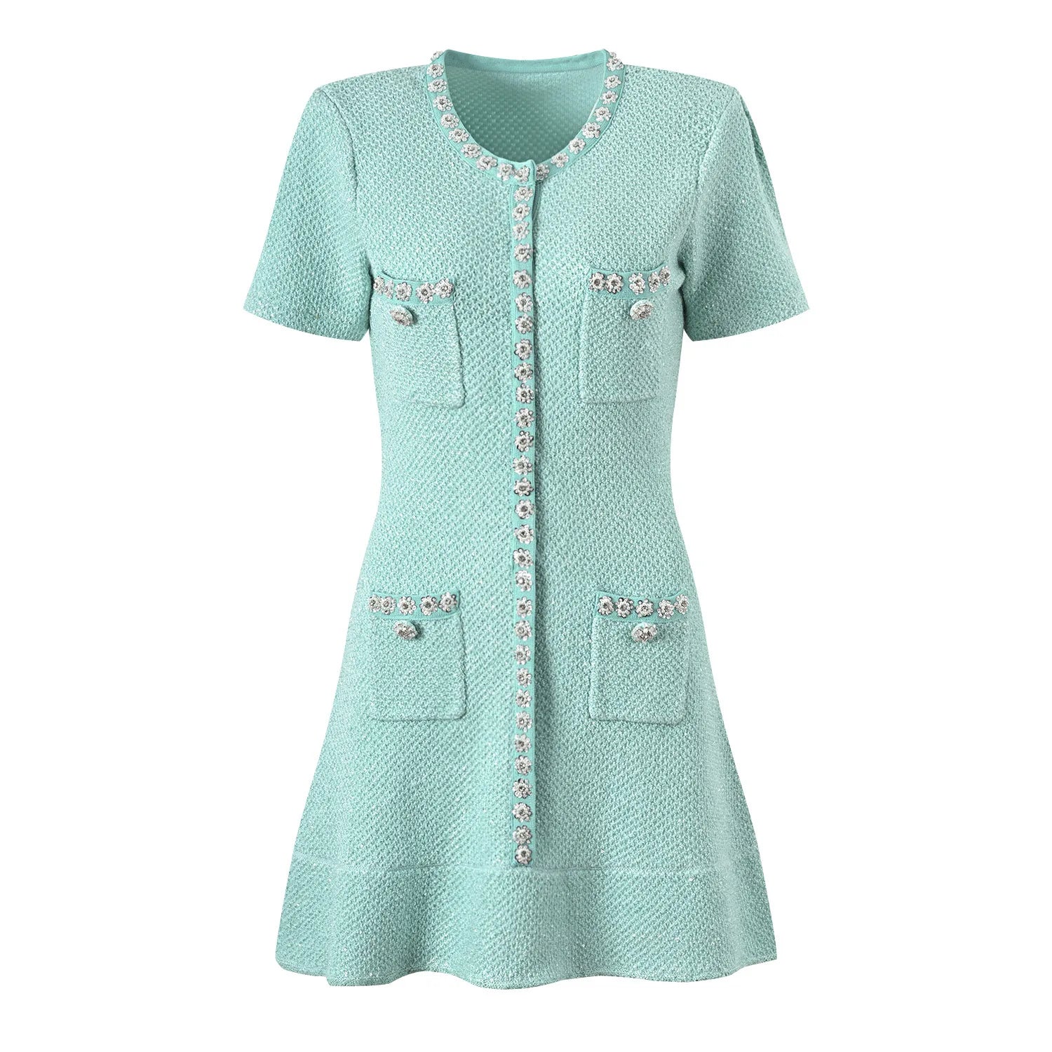 Victoria- Luxe Diamanten Pailletten Strickkleid