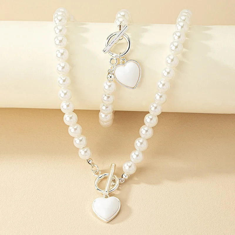 Love Pearls Halsketten/Armband Set