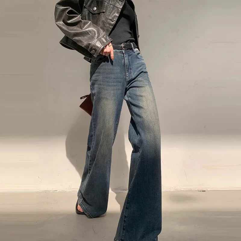 Vintage Blaue Schlagjeans für Damen