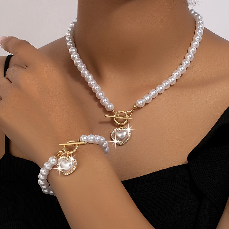 Love Pearls Halsketten/Armband Set