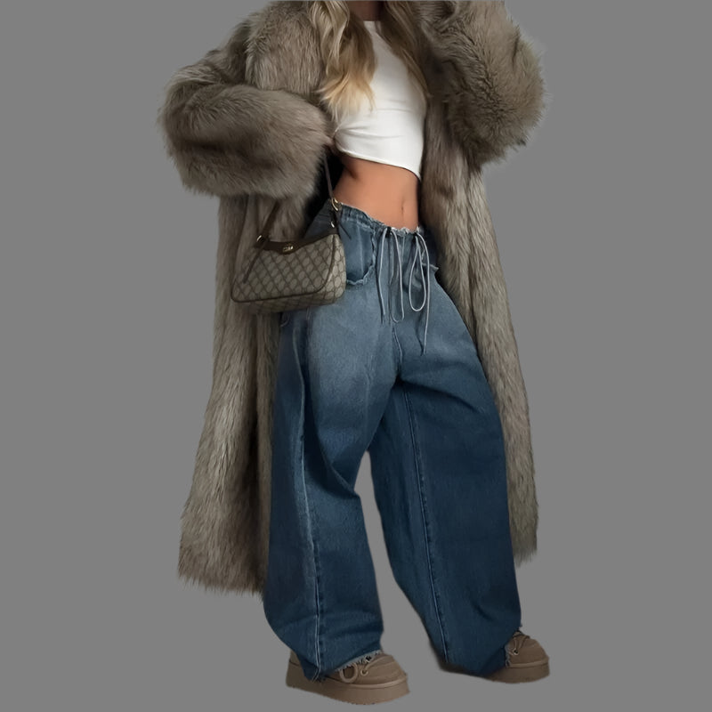 Maggie - elegante faux fur Winterjacke