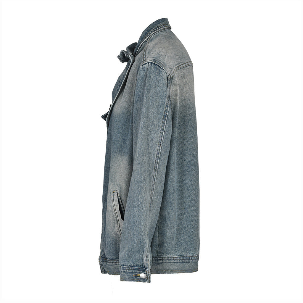 Asymmetrische Übergroße Jeansjacke