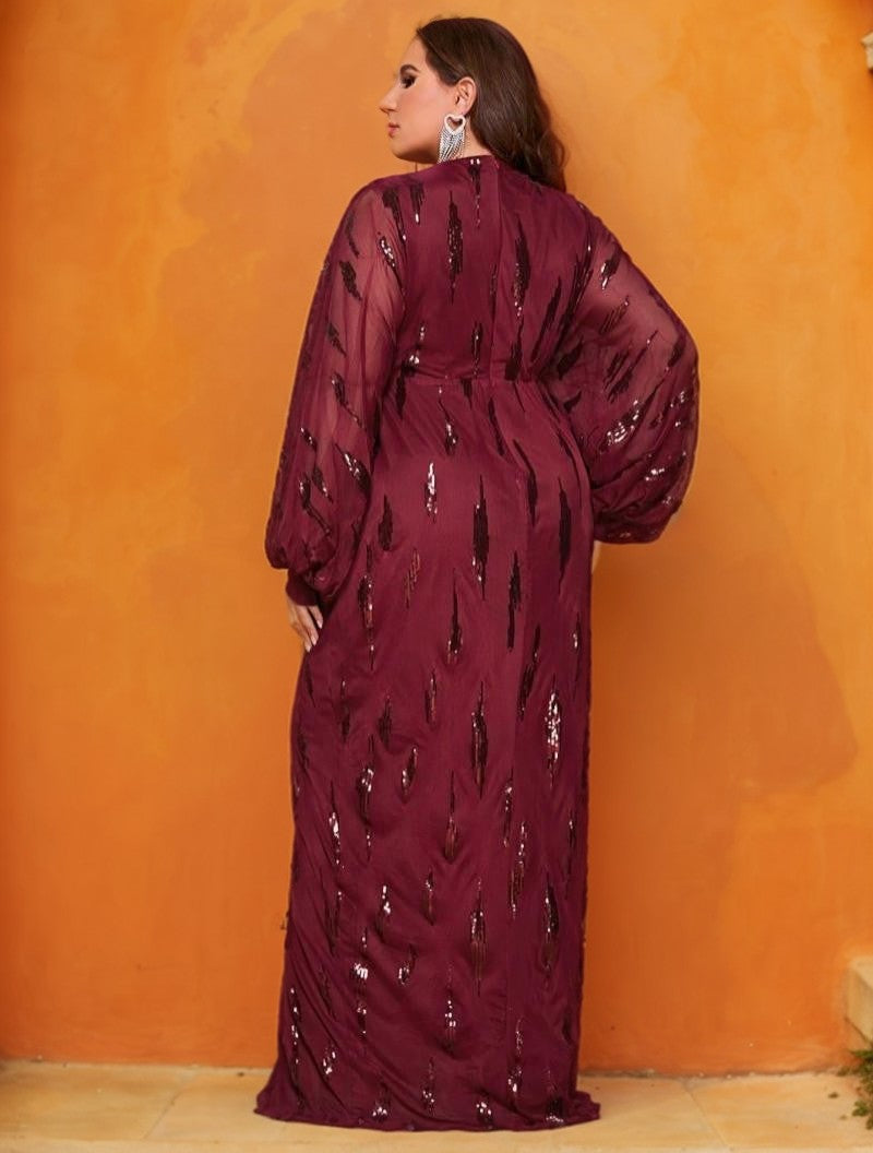 Taya-Curvy Mesh-Kleid mit V-Ausschnitt