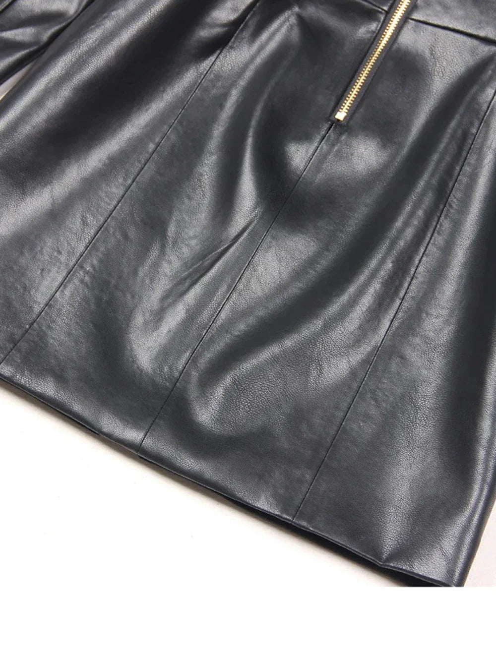 Tamara- Schwarzes Leder Blazer Kleid