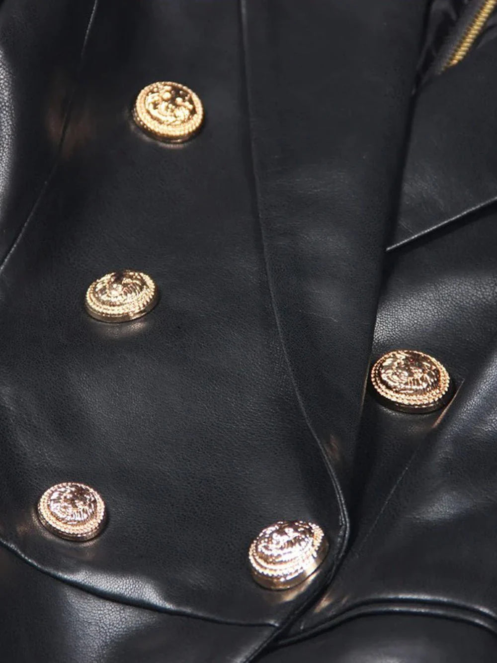 Tamara- Schwarzes Leder Blazer Kleid