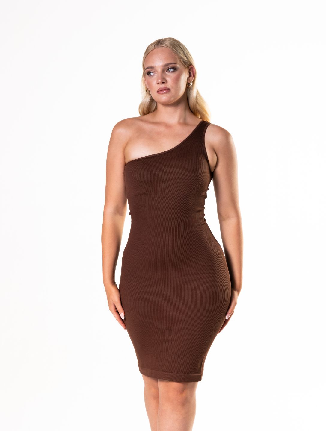 Ein-Schulter Shapewear Mini-Kleid