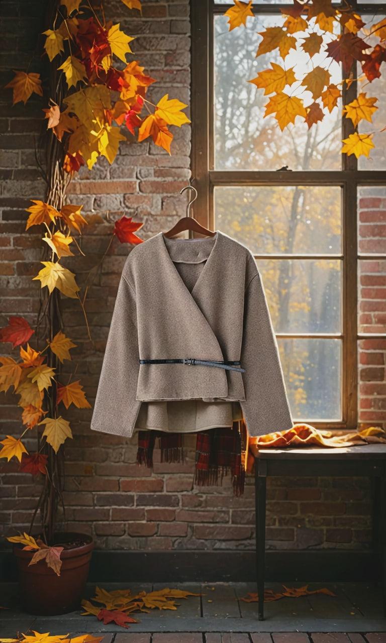 Schicke weiche Jacke mit Gürtel